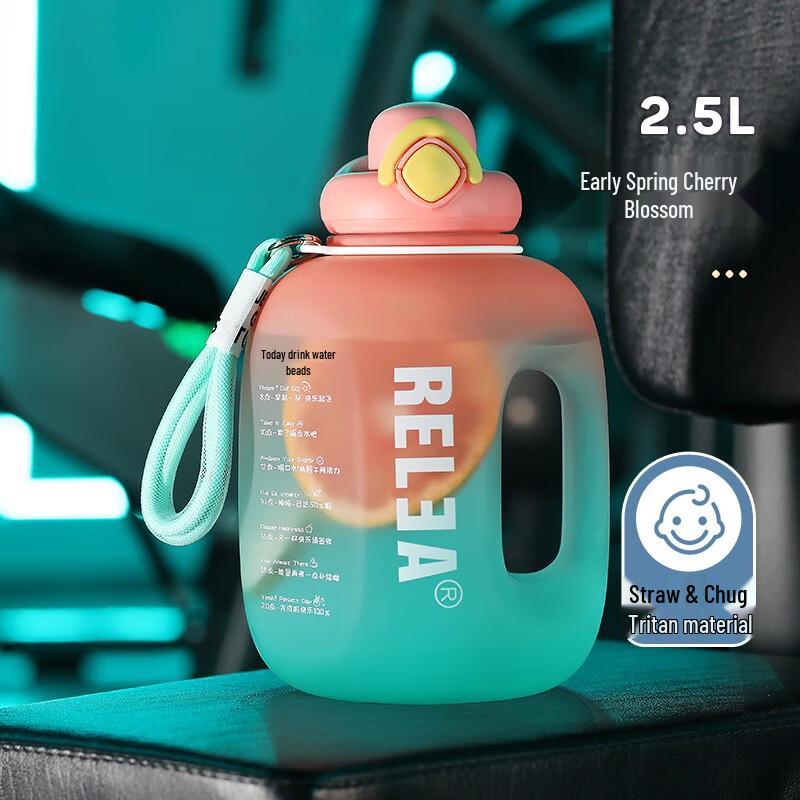 RELEA Large Capacity Dual-Drink Sports Water Bottle