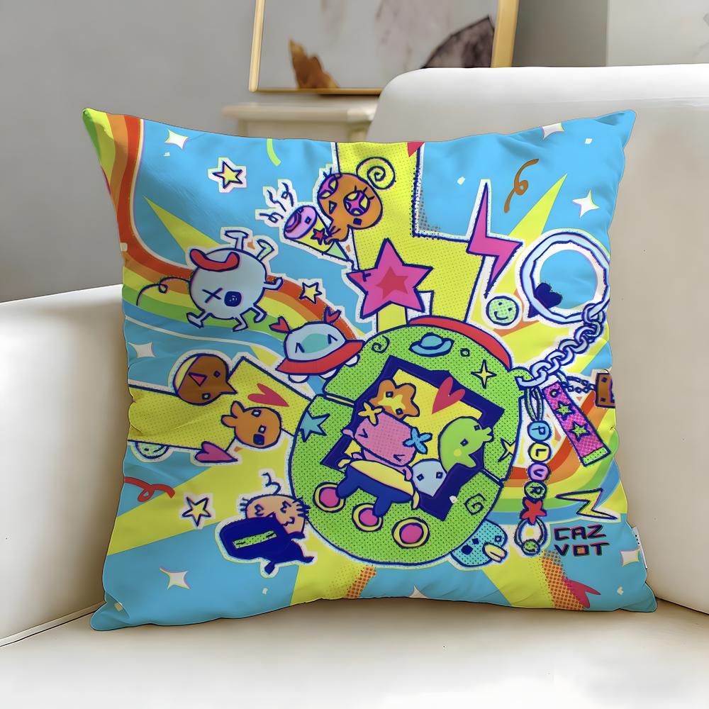 

classic toy brand Tamagotchi Cushion Cover Soft & Easy-Wash Pillow Case – Versatile for Couch, Bed, Travel and Office 30cmx30cm