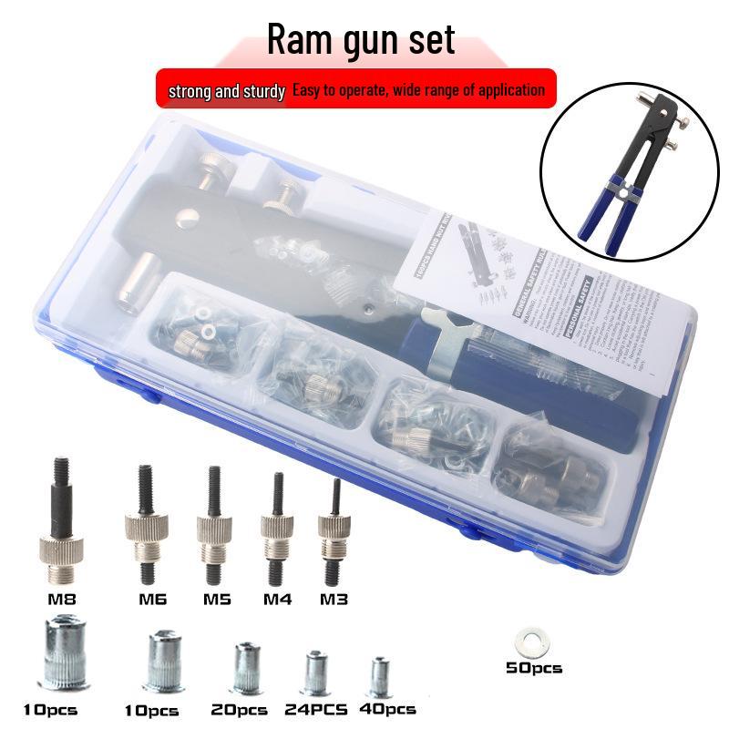 86-delars manuell mutterpistol och nitmutterset