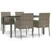 VidaXL Ensemble de salle à manger de jardin 5 pcs avec coussins Gris 3185007