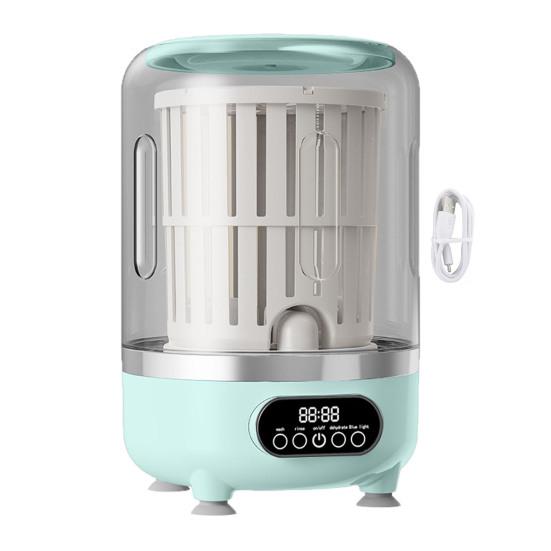 

3л Беспроводная Мини-стиральная машина 3-в-1 Портативная ванна для стирки со сливным шлангом 3 режима Маленькая стиральная машина Портативная машинка для чистки одежды зелёный