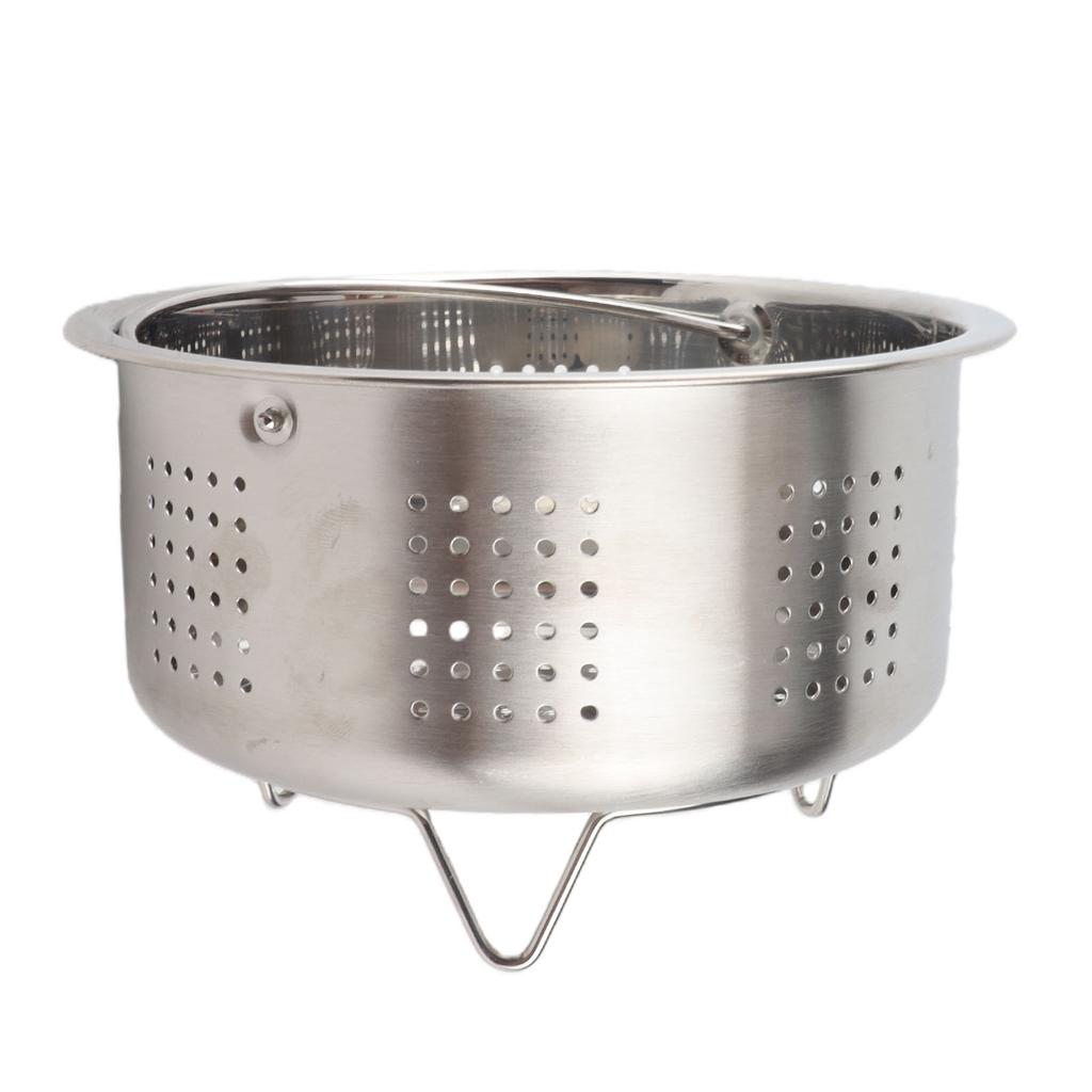 304 Stainless Steel Steaming Basket with Handle Vegetable Steam Basket Insert for Pot Rice Cooker Veggies Rice Seafood