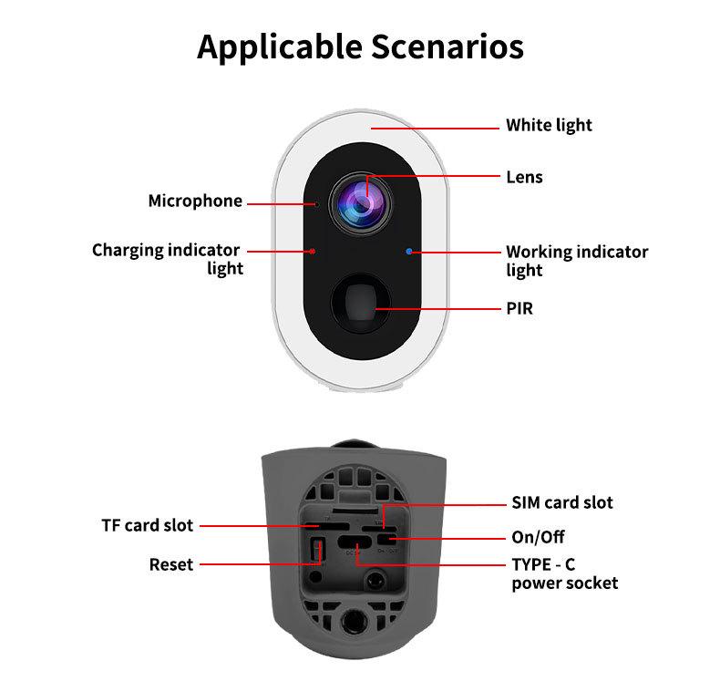 2K Tuya WiFi Wireless Battery 3MP CCTV PIR Camera