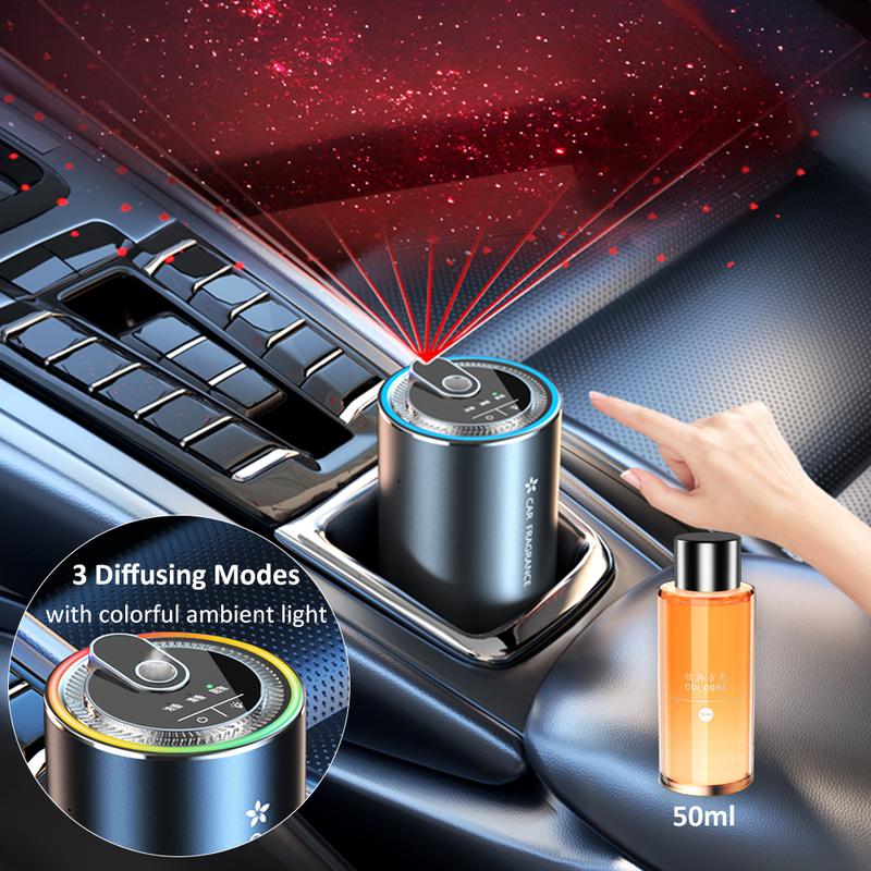 Diffusore di Aroma per Auto con Luce d'Ambiente Stellata a LED 50ml Profumo di Colonia Deodorante per Auto Aromatizzante per Auto Diffusori di Fragranza
