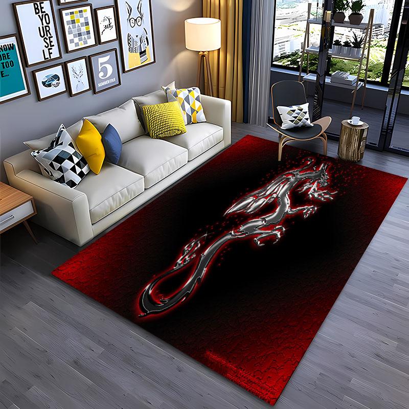 Alfombra grande con diseño de dragón de dibujos animados en 3D, alfombras para decoración de sala de estar y dormitorio, alfombrilla antideslizante para baño y cocina, regalo