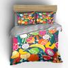 Colorful Tropical Fruit Pattern. Print Bedding Set 1 Duvet Cover 2 Pillowcases For Adult And Children Luxury Gift Full Size