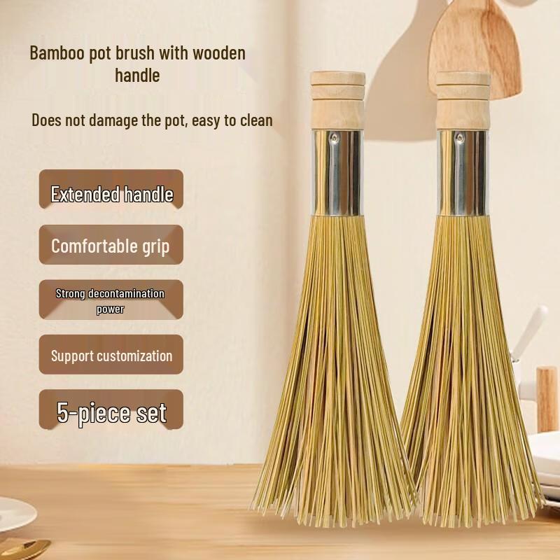 Drui en Деревянная ручка Натуральная бамбуковая горшечная щетка