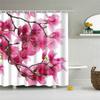 Chinese Style Flower Branch Landscape Shower Curtain 3D Printing Sunflower Bathroom Accessories Sets Waterproof Polyester Screen