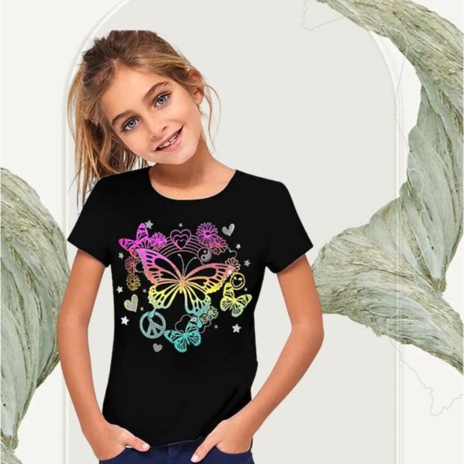 Kids T-shirts Short Sleeve 3d Print T Shirt O Neck Tops Polyester Casual Sportwear Comfortable Tees