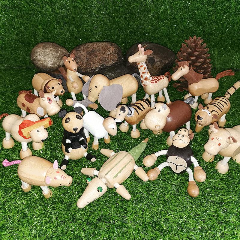1pc Cute Educational Horse Deer Wooden Wood Animal Figurines Toy Festival Gift