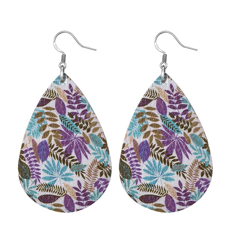Summer Fashion Lightweight Faux Leather Earrings for Women Fruit Leaf Beach Teardrop Drop Dangle Earrings Jewelry Gift Wholesale