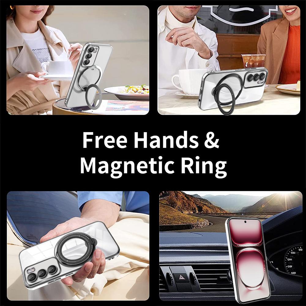 For Oppo Reno12 Pro 5G (Global) Case Kickstand PC+TPU Magnetic Phone Cover