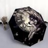 Black Husky pattern, automatic folding umbrella, portable and foldable design, 8 ribs, a Christmas or birthday gift.