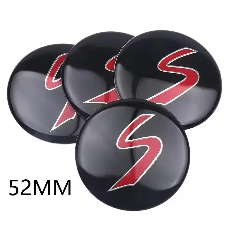 4pcs 52MM Car Wheel Center Hub Stickers Logo for Mini Cooper JCW R50 R52 R53 R56 R57 R58 R60 MINI CLUBMAN COUNTRYMAN Accessories
