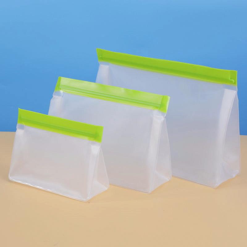 Reusable Food Storage Bag Upgrade Leakproof Top Stand Up Freezer Sandwich Ziplock Bag Silicone Peva Food Preservation Shut Bag