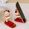 1PC Lucky Cat Kick Shape Mobile Phone Holder, Cute Cartoon Desktop Stand, and Tablet Holder Desk Decoration Ornament