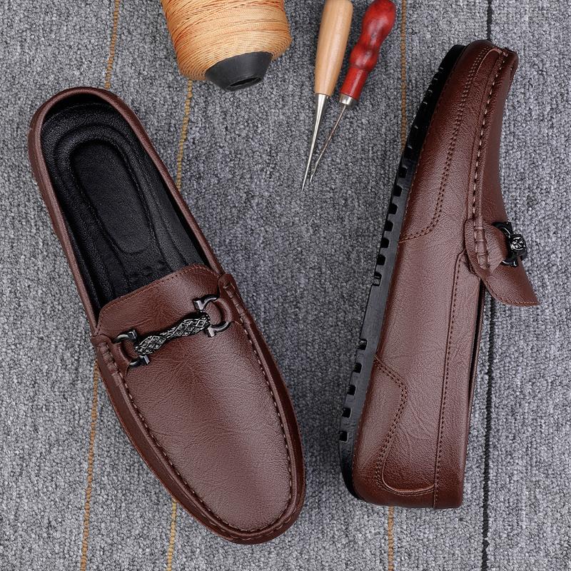 Fashion Handmade Leather Men Casual Shoes Fashion Man Slip On Flats Classic Leisure Walk Loafers Moccasins New Design Male Driving Shoes