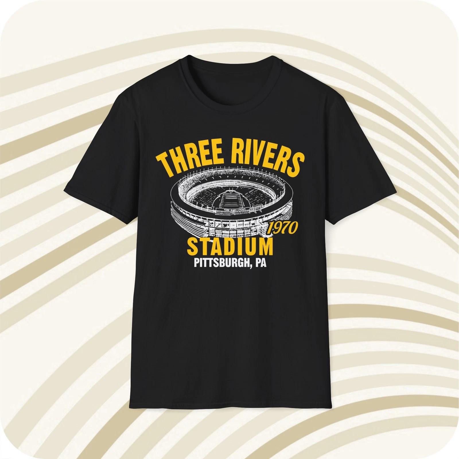 Three Rivers Stadium 1970 Classic Cut Football T shirt - Pittsburgh Steelers S