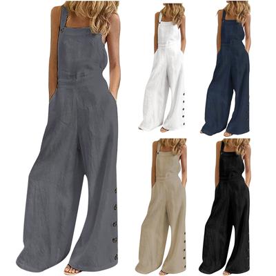 Women's Casual Loose Baggy Pocket Jumpsuit Fashion Playsuit Trousers Overalls Sling Jumpsuit