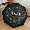 1PC Cat Mandala Automatic Folding Umbrella - Compact 8-Rib Design, Durable Plastic & Iron, Lightweight for Outdoor Daily Use, Festive Gift079