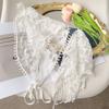 Retro Sweet Lace Bandana Headband Print Hair Scarf Bohemia Triangle Headscarf White Hair Bands for Womens Girl Fashion Kerchief