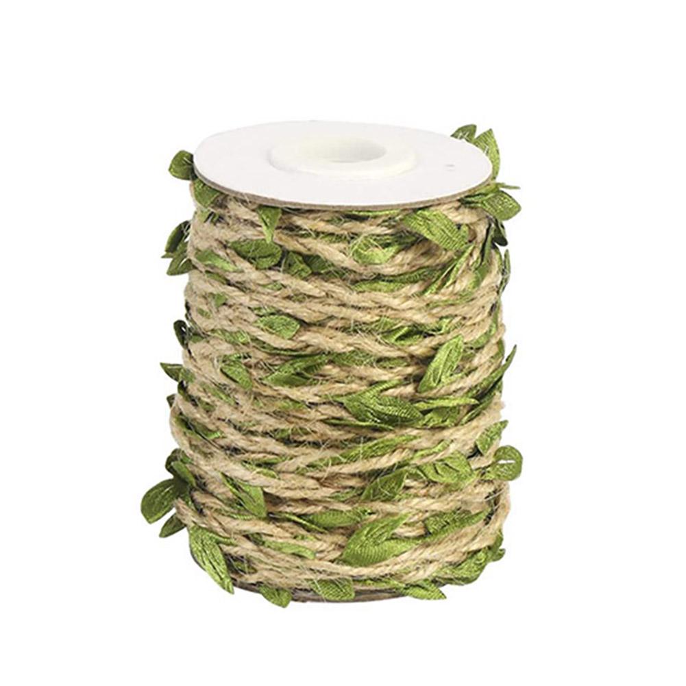 5M Artificial Leaves Vines Ribbon Gold Leaves Trim Rope For DIY Garland Gift Wrapping Party Wedding Home Decorations