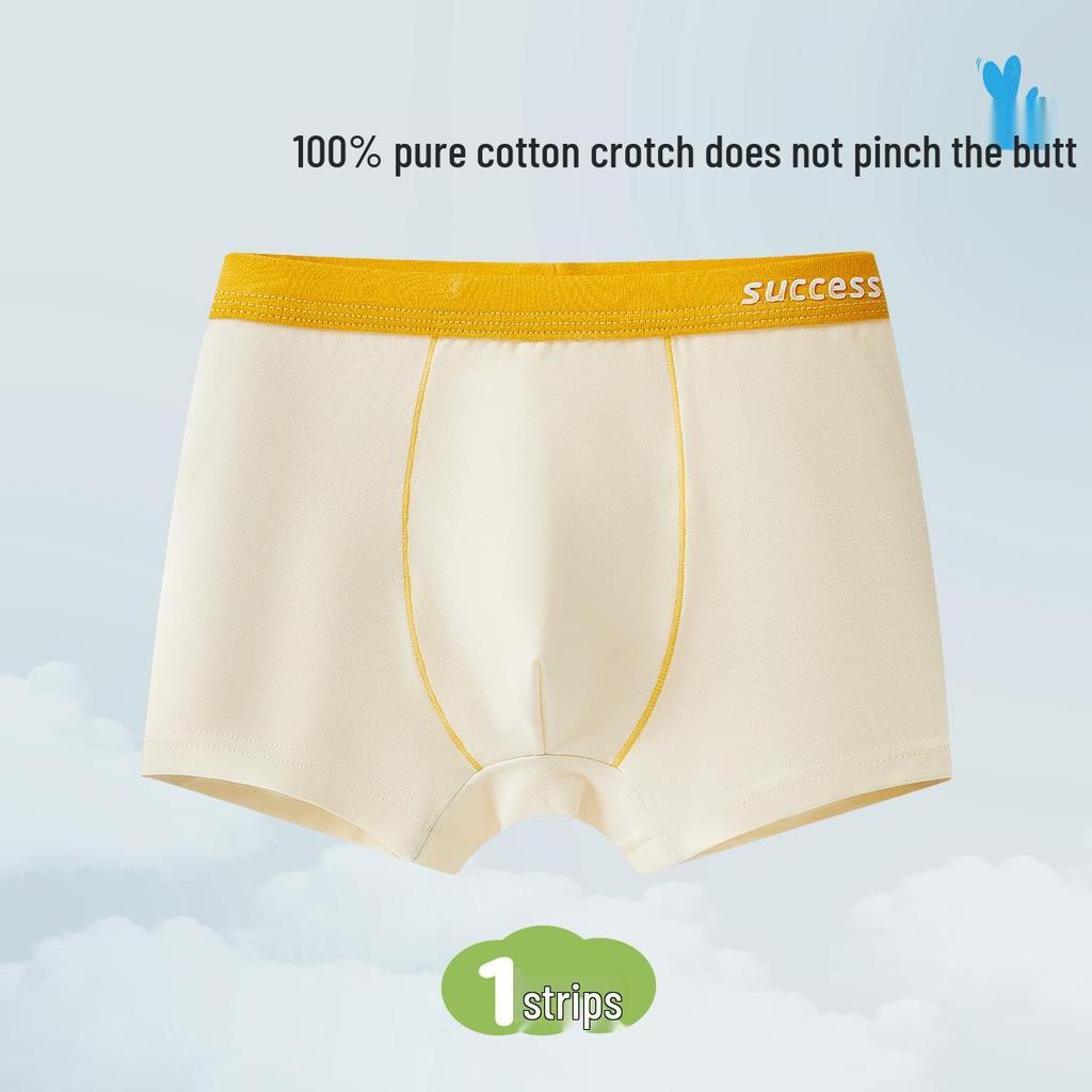 Boys' Pure Cotton Class A Underwear - Teen & Large Sizes, Full Cotton Crotch, Antibacterial Boxer Briefs