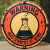 Inch Vintage Mad Scientist Sign Round Aluminum Wall Art Chemical Flask Decor