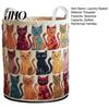 Laundry Basket for Bedroom Quilted Foldable Boho Fabric Hamper Cute Cat Storage Clothes Toys Blankets Nursery Bathroom