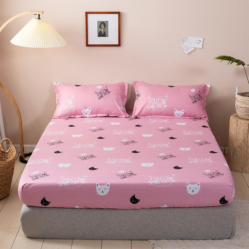 1pc Bed Sheet Single/Double/Queen/King Size Fitted Sheet On Rubber Band Twin Mattress Cover With Elastic(no Pillowcase)