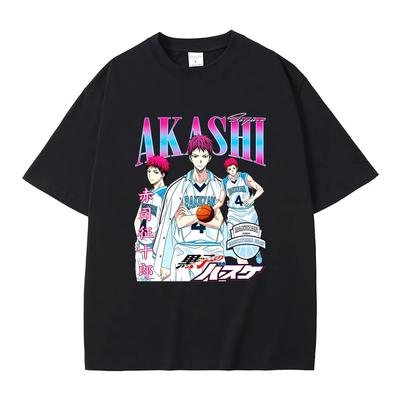 Hot‑Sale Anime Kuroko's Basketball Akashi Seijuro Graphic Print Unisex Fashion Loose Streetwear Men's Casual Short‑Sleeve T-shirt