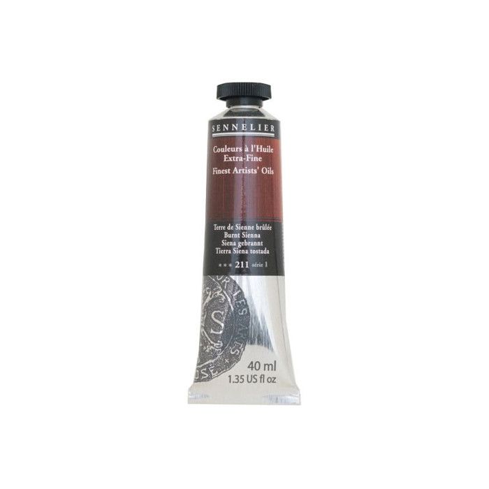 Couleurs à l'huile - Sennelier - Terre de Sienne brûlée - 40ml - Marron - Satinée brillante
