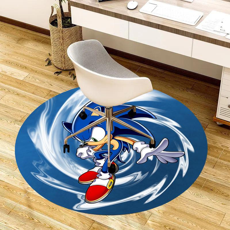 1pc Sonic the Hedgehog Speed Spin Round carpet, Made of Polyester,Perfect for Decorating Office Chairs, Living Rooms,fplt078