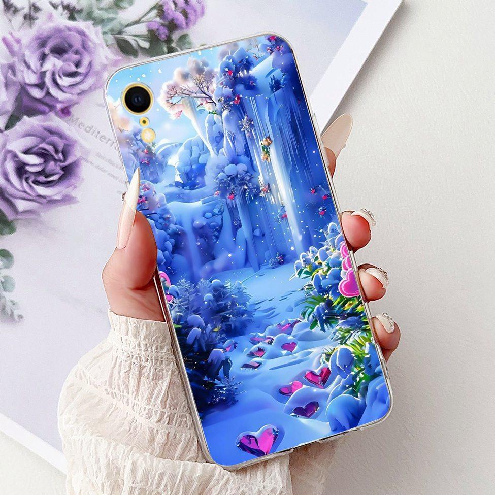 Klar Für iPhone XR Hülle Abdeckung Luxus Mode Blumen Süße Katze Lustig Cool Bemalt Weiche Handyhülle A2105 A1984 A2107 A2108 A2106