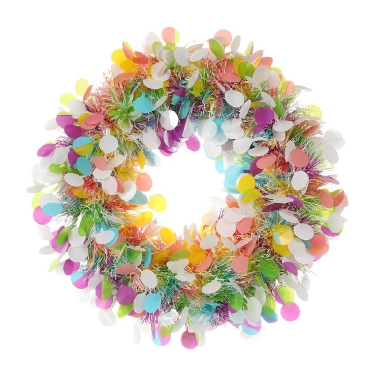 

Easter Tinsel Garlands Colorful Fringed Garland with Confetti Hanging Glitters Garland for Easter,Spring Themed Party 1