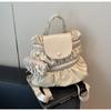 College style backpack women's new trendy fashion pleated nylon casual backpack