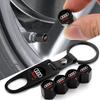 1Set Car Emblem Keychain Key Ring with Auto Tire Valve Caps Tyre Dust Cap For A3 A6 Q3 B5 B6 B7 B8 B9 Q7 8P 8V 8L A5 A4 C6