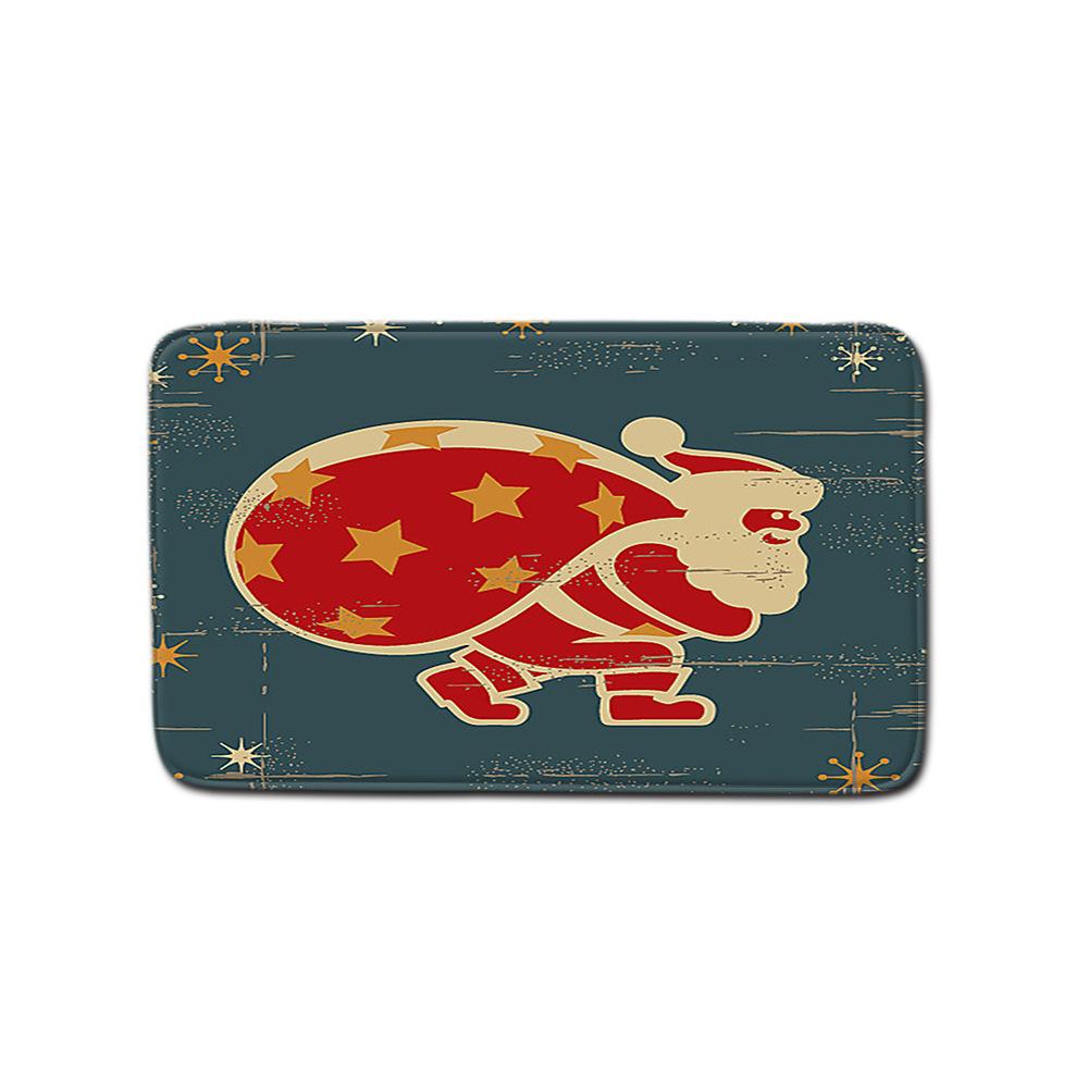 Christmas Toilet Four-Piece Floor Mat Bathroom Non-Slip Door Mat Shower Room Absorbent Carpet