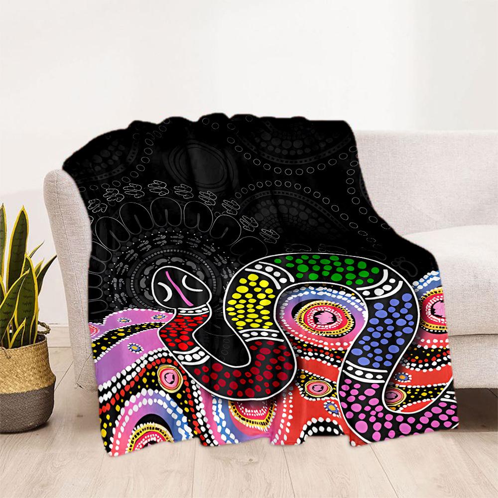 Australian Aboriginal Style 31 Blanket Soft & Cozy Perfect for Livingroom Sofa Chair Four Seasons Universal Stylish Decor