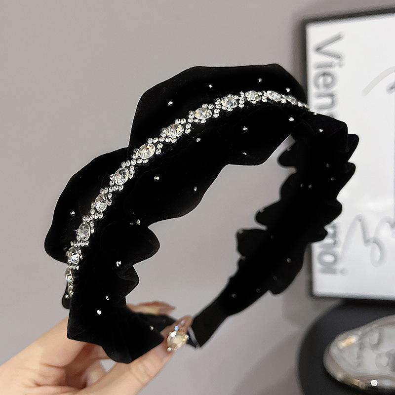 Pleated Fabric Bow Hairbands For Women French Elegant Temperament Headband Hair Accessories