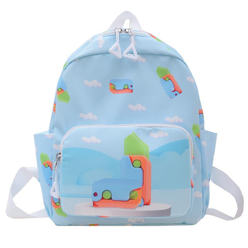 Trendy Cartoon Nylon Backpack For Kids Featuring Cute Carrot Knife Print In Multiple Colors