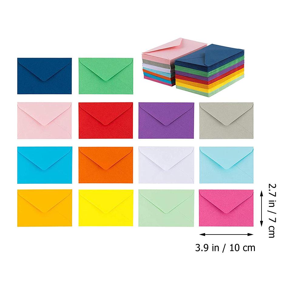 50 Pcs Bright Color Mini Envelopes Simple Storage Bag For Cards Invitations Letters Coins Earrings Tiny Accessories