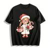 Weihnachtsgeschenk Mädchen Aufdruck Eltern-Kind Langarm Oberteil Reines Baumwoll T-Shirt