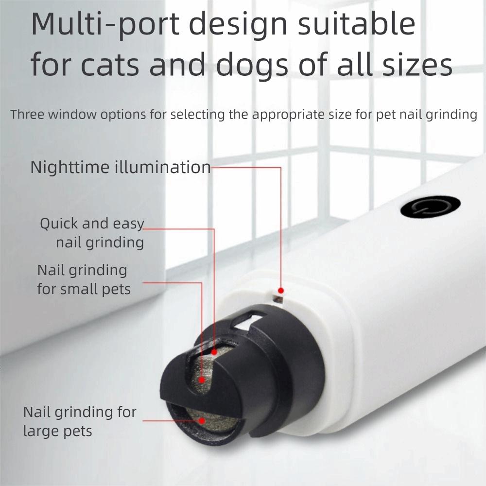 USB Charging Electric Pet Nail Grinder 3 Colors Pet Nail Trimmer Pet Nail Clipper  For Cats Dogs