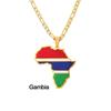 Collar con Mapa de Esmalte Africano: Colgante Geométrico de Acero de Titanio, Joyería Estilo 2022.