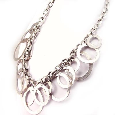 [F5161] - Designer Necklace 'Kilimanjaro' Silver Mother-of-Pearl