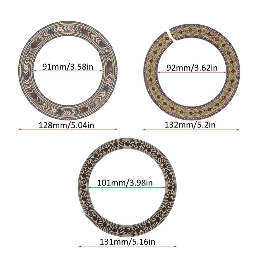 6PCS Wood Material Guitar Sound Hole Inlay Classical Guitar Inlay DIY Projects