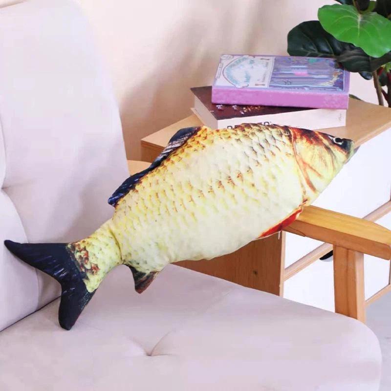 Realistisches Katzenminze-Fisch-Stofftier 1 Stück Weich Kaubar Zahnpflege Haustierspielzeug für Katzen Langeweile lindern Perfekt für Haustiergeschenke