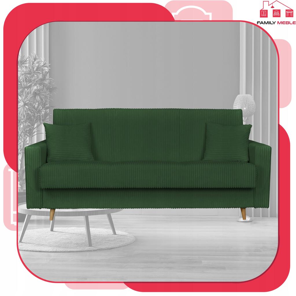 Sofa Bed Rene Sofa Bed with Storage Family Meble Corduroy Green
