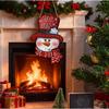 1pc Three-dimensional Christmas snowman wooden pendant holiday party porch decoration hanging wood chip hanging ornament